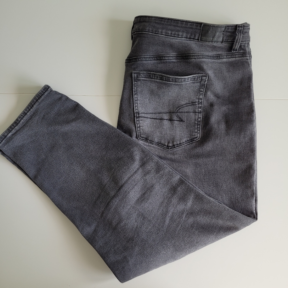 American Eagle Mom Jeans Dark Grey US20